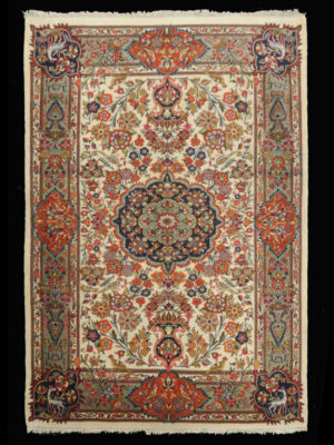 FINE PERSIAN VINTAGE ILAM-QUM  3.5 X 5.5