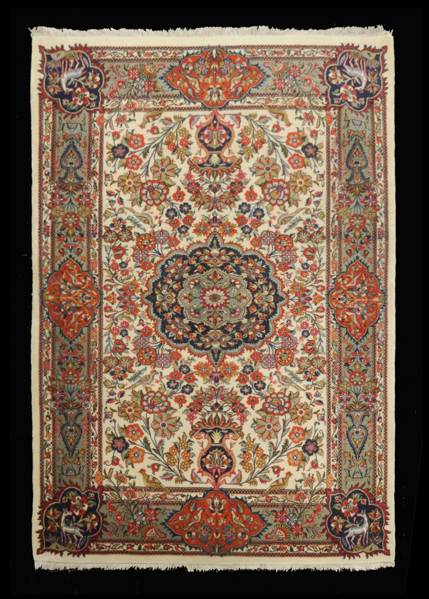 FINE PERSIAN VINTAGE ILAM-QUM 3.5 X 5.5