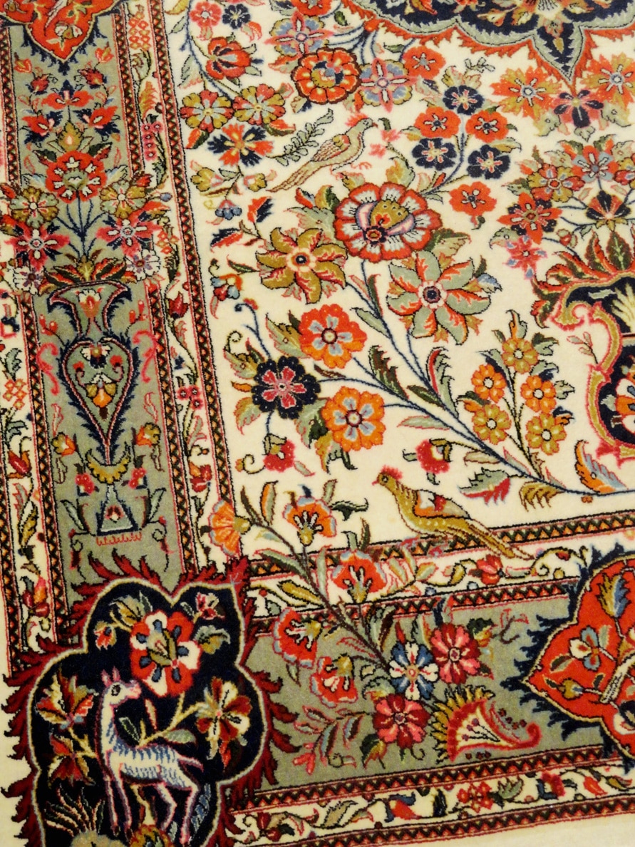 FINE PERSIAN VINTAGE ILAM-QUM 3.5 X 5.5 - Image 7