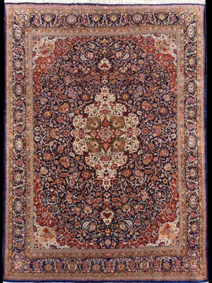 EGYPTIAN VINTAGE FINE KASHAN ALL SILK  8.3 X 10.3
