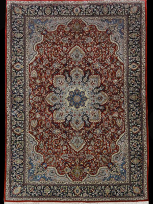 EGYPTIAN VINTAGE FINE ALL SILK TABRIZ  4.11 X 7.7