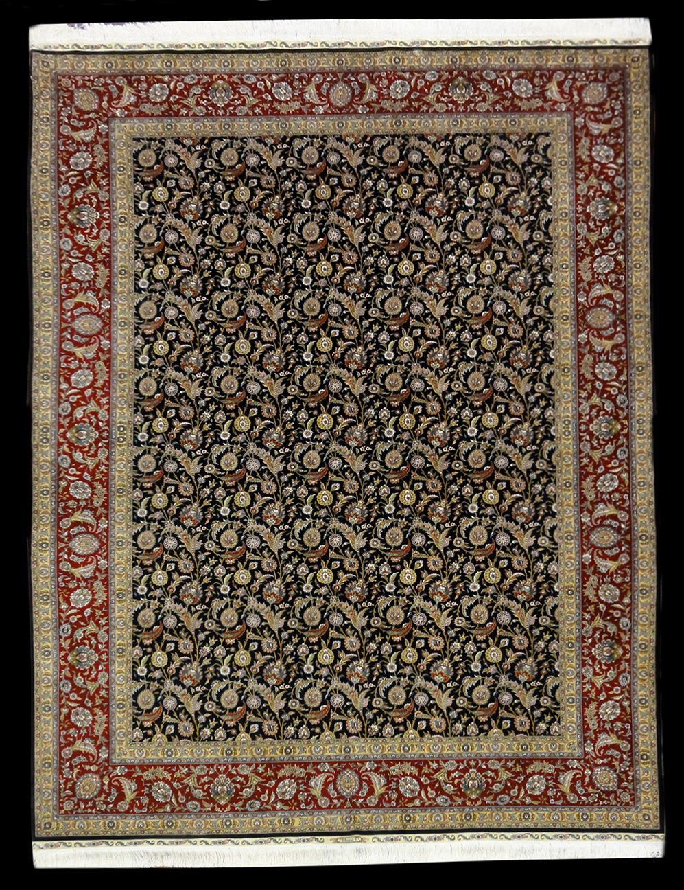 TURKISH ALL SILK SIGNED OZIPEK 6.8 X 9.0 - SOLD -