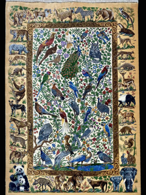 PERSIAN MASTERPIECE QUM ALL SILK - BY MORTEZA MIR MEHDI  3.3 X 5.1