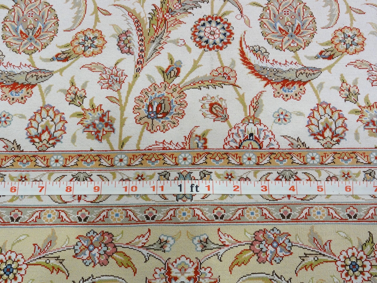 TURKISH ALL SILK SIGNED OZIPEK 6.8 X 9.10 - Image 3