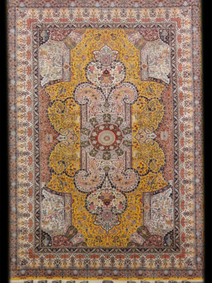 PERSIAN VINTAGE MASTERPIECE TABRIZ NEZAM MUJALABADI  11.7 X 16.9