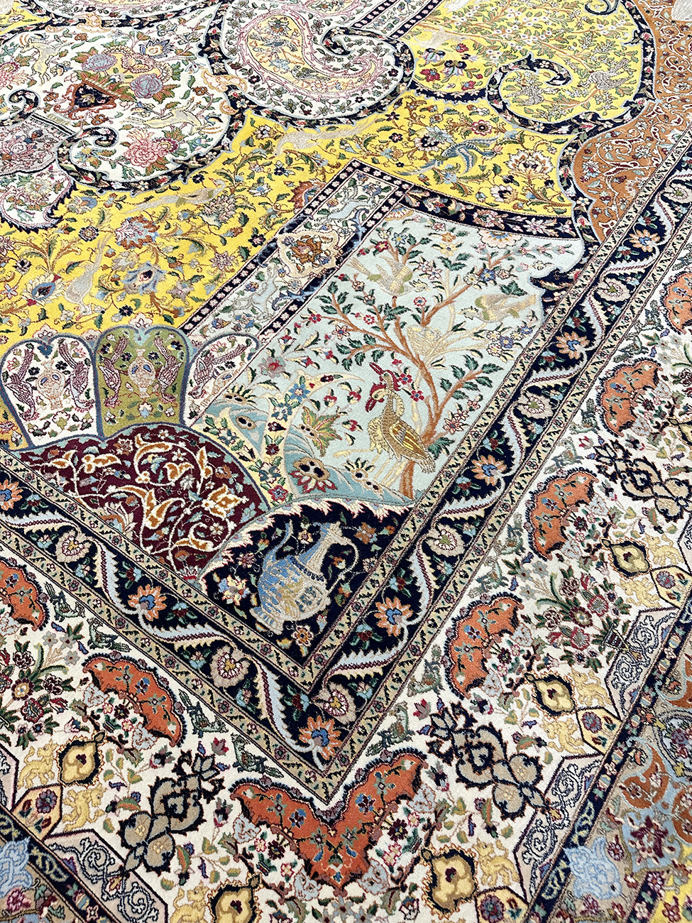 PERSIAN VINTAGE MASTERPIECE TABRIZ NEZAM MUJALABADI 11.7 X 16.9 - Image 7
