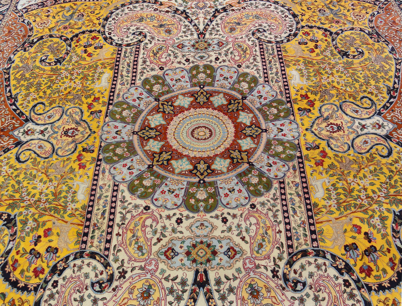 PERSIAN VINTAGE MASTERPIECE TABRIZ NEZAM MUJALABADI 11.7 X 16.9 - Image 4