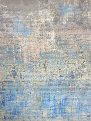 MODERN CONTEMPORARY SILK AND WOOL  9.10 X 14.2
