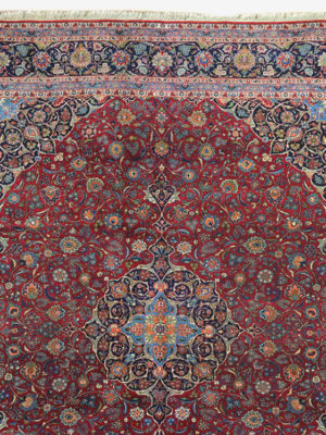 PERSIAN ANTIQUE KORK KASHAN RED  10.5 X 13.6