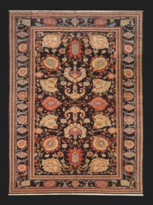 PAKISTANI VINTAGE AZARI DARK BROWN  12 X 16.7