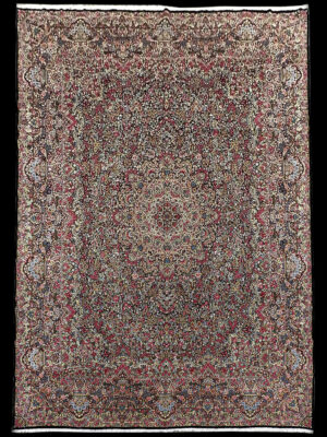 PERSIAN VINTAGE SHERKATE FARSH KERMAN 1000 FLOWERS  (Millefleur design) 11.7 X 16.3