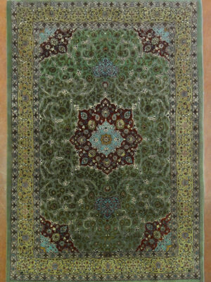 PERSIAN VINTAGE TABRIZ SIGNED PLASITI  6.8 X 10.1