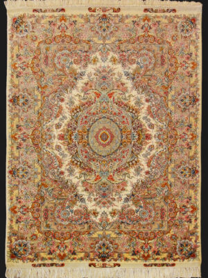 PERSIAN VERY FINE TABRIZ SILK AND WOOL SIGNED HATIVI  5.2 X 7