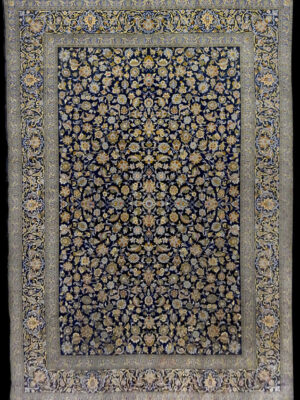 PERSIAN VINTAGE BLUE KASHAN  11 X 17