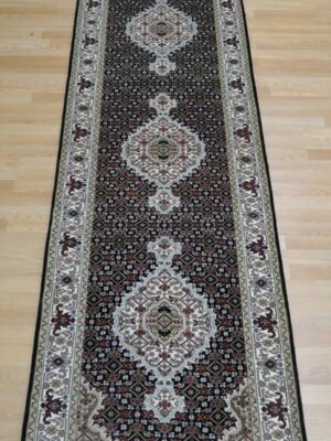 INDIA FINE TABRIZ MAHI SILK AND WOOL 2.9 X 12.4