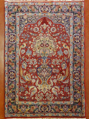 PERSIAN VINTAGE PICTORIAL VASE ESFAHAN 3.8 X 5.8