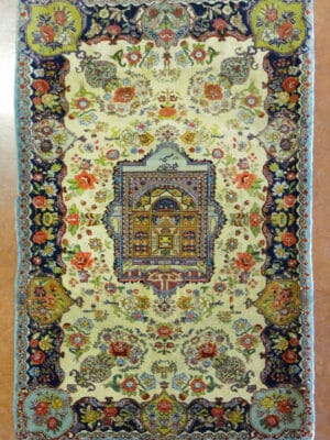 PERSIAN VINTAGE PICTORIAL TABRIZ 2.9 X 4.9