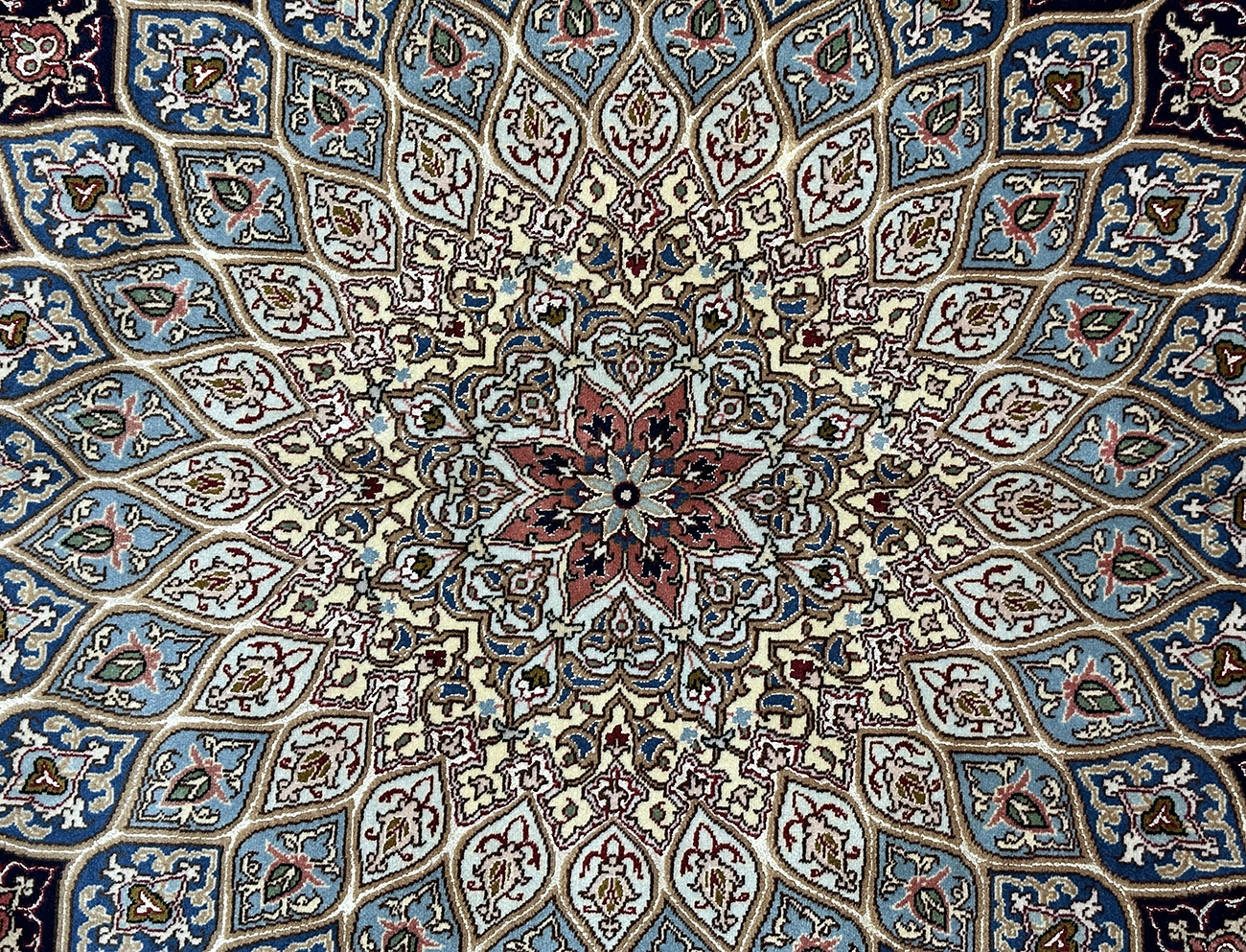 PERSIAN VERY FINE PERSIAN TABRIZ GHOMBAB MOSQUE SIGNED AND WOVEN BY MAHDAVAN 9.8 X 13.10 - Image 6