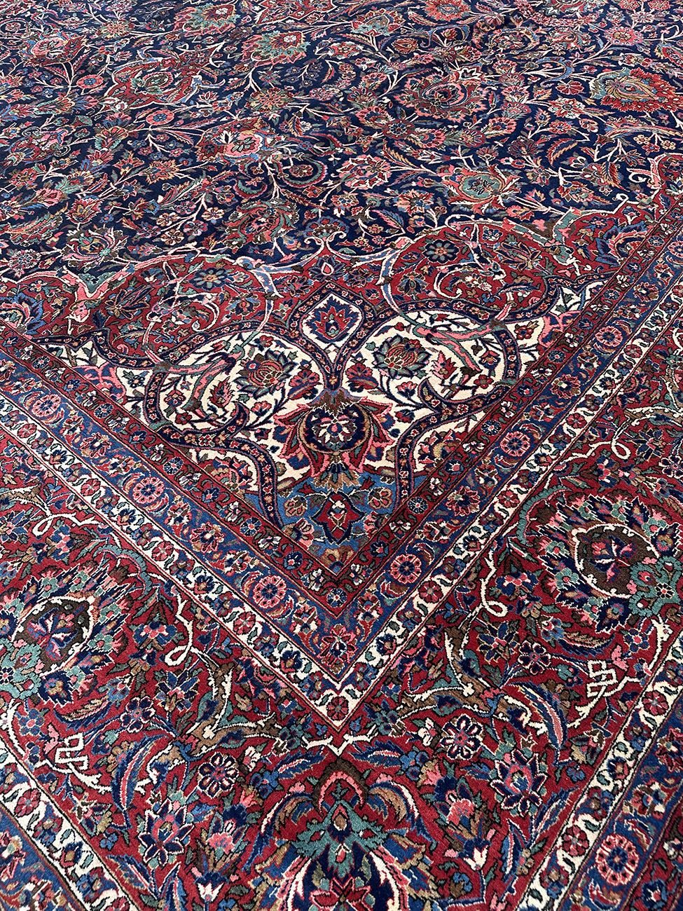 PERSIAN VERY FINE ANTIQUE PALACE SIZE KAZVIN 14 X 20.8 - Image 4