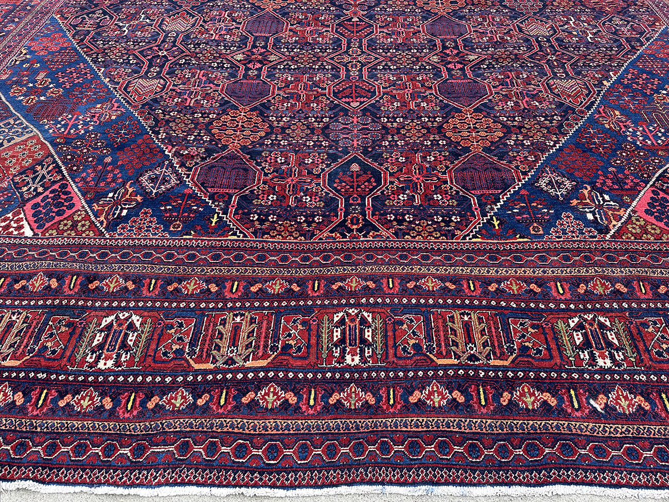 PERSIAN ANTIQUE MEI MEI JOSHAGHAN PALACE SIZE 16.9 X 21.7 - Image 3