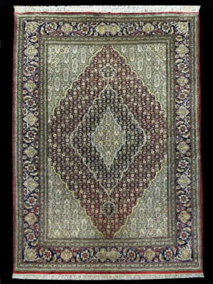 PERSIAN VINTAGE TABRIZ SILK MAHI 5 X 8 - SOLD -