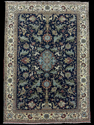 PERSIAN VINTAGE KORK WOOL QUM 7.4 X 10.4