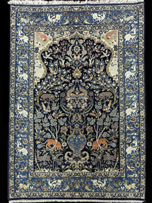 PERSIAN VINTAGE ISFAHAN -TREE OF LIFE DESIGN - 3.7 X 6