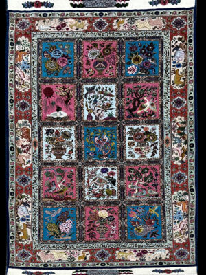 PERSIAN MASTERPIECE TABRIZ GOLESTAN SIGNED POURNAMI 3.5 X 5.10