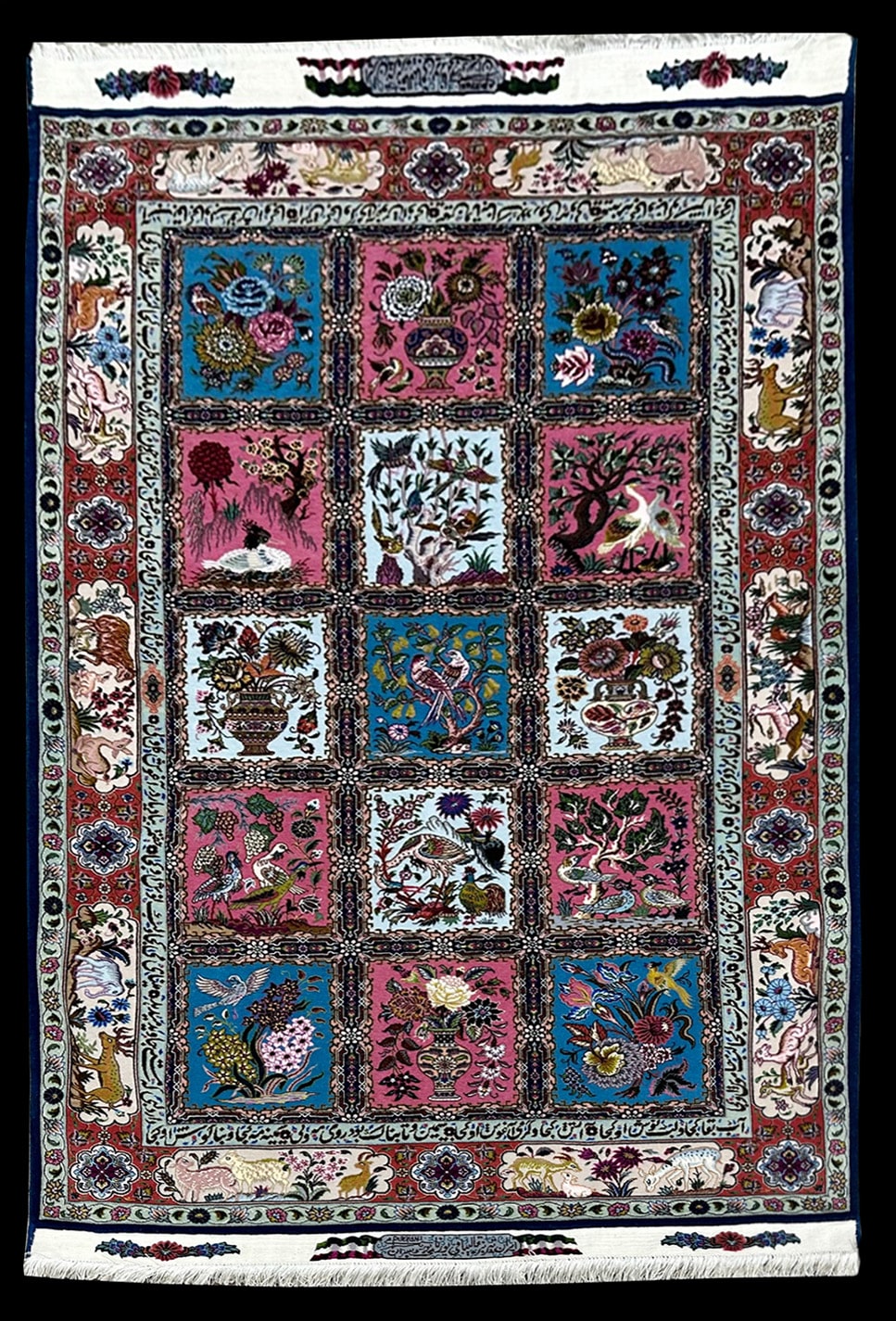 PERSIAN MASTERPIECE TABRIZ GOLESTAN SIGNED POURNAMI 3.5 X 5.10