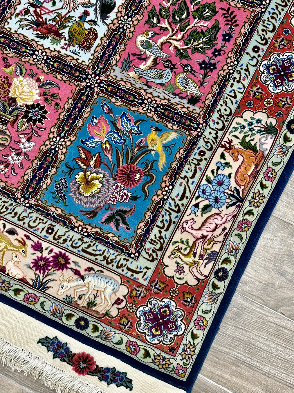 PERSIAN MASTERPIECE TABRIZ GOLESTAN SIGNED POURNAMI 3.5 X 5.10 - Image 4