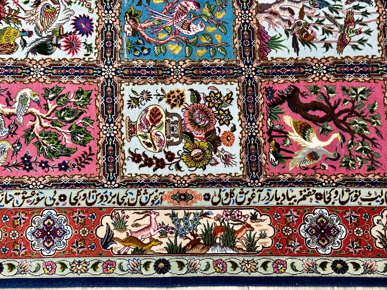 PERSIAN MASTERPIECE TABRIZ GOLESTAN SIGNED POURNAMI 3.5 X 5.10 - Image 5