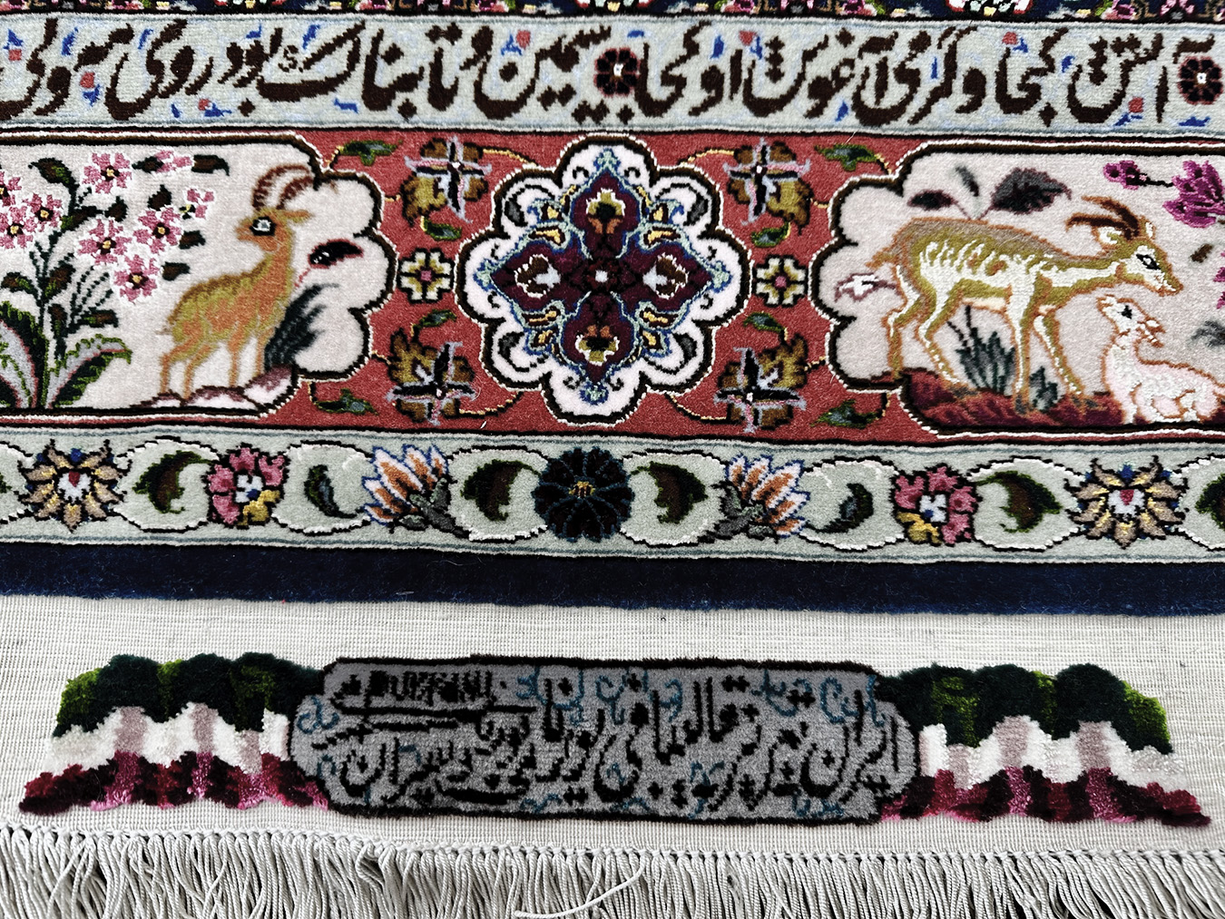 PERSIAN MASTERPIECE TABRIZ GOLESTAN SIGNED POURNAMI 3.5 X 5.10 - Image 6