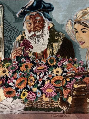PERSIAN VINTAGE TABRIZ PICTORIAL - THE FLORIST - 36" X 48"