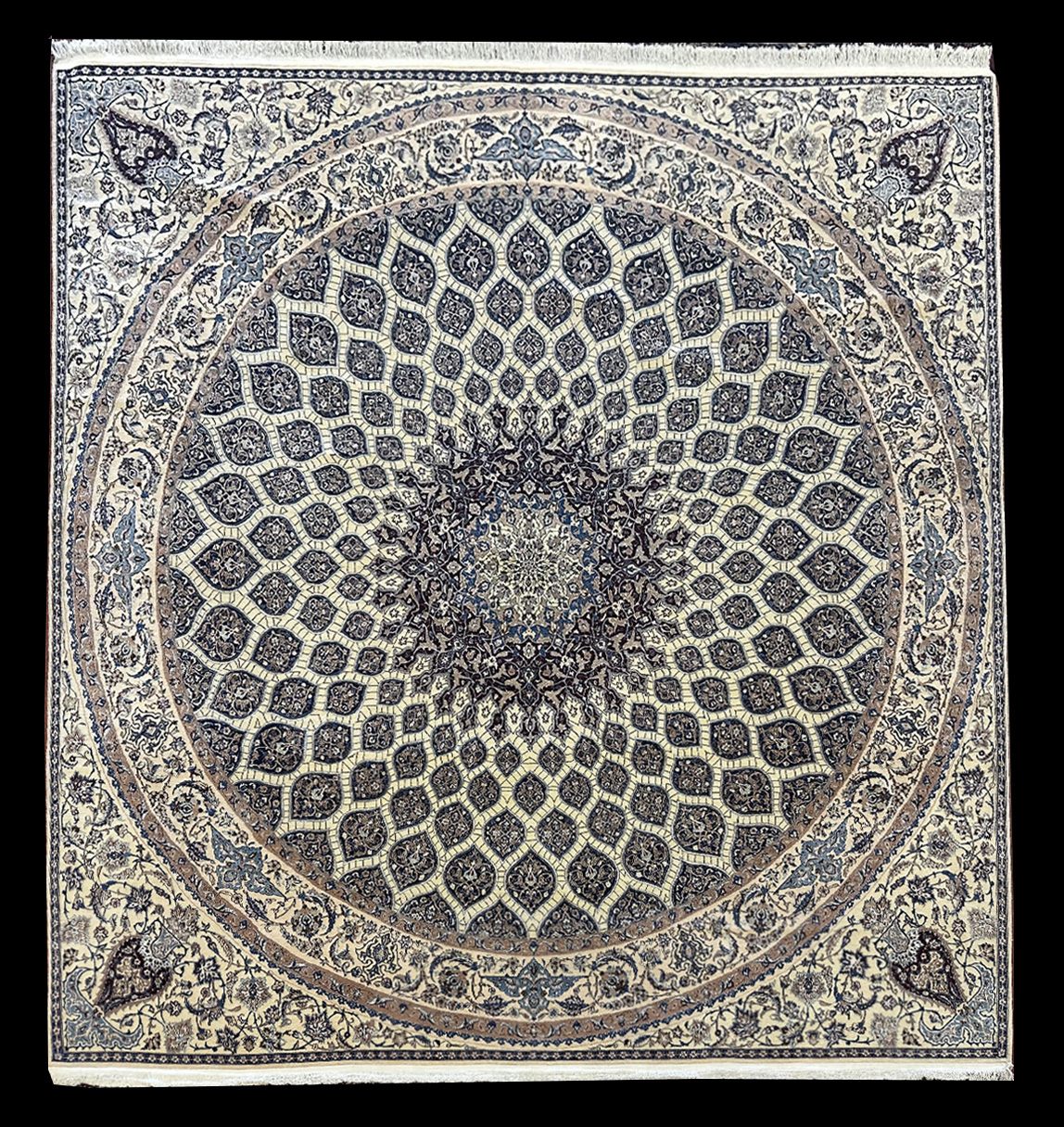 PERSIAN FINE NAIN GHOMBAD PERFECT SQUARE 11.6 X 11.6