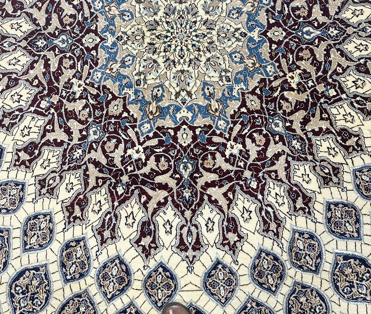 PERSIAN FINE NAIN GHOMBAD PERFECT SQUARE 11.6 X 11.6 - Image 3