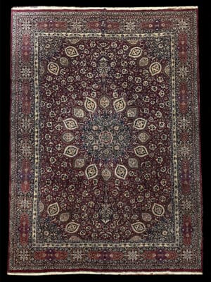PERSIAN VINTAGE MASHAD SIGNED BY RAZAHI  11.2 X 15.7