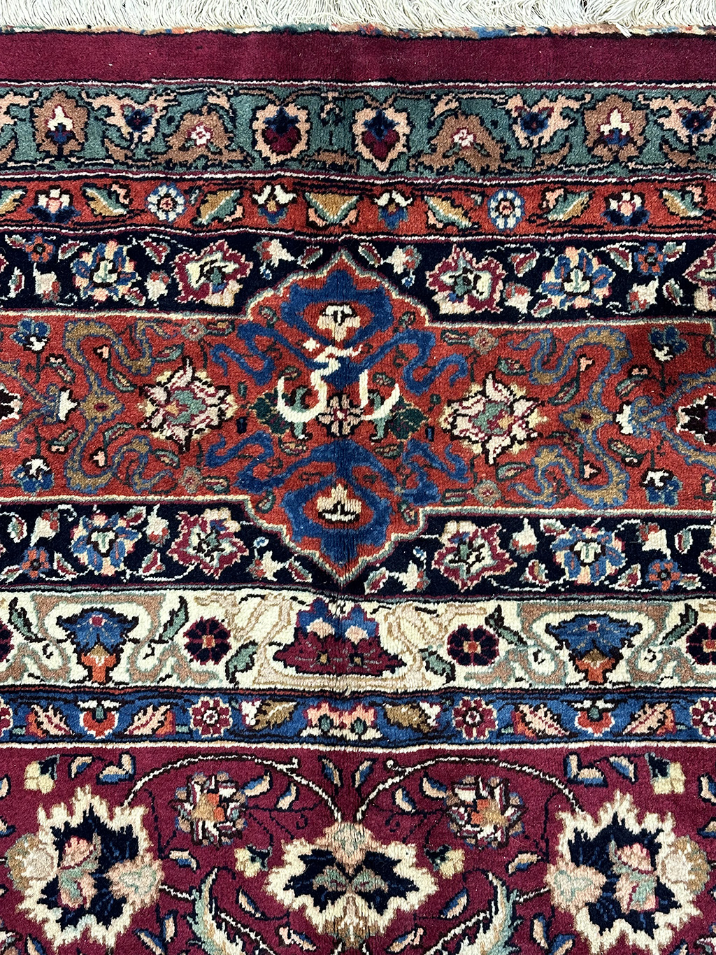 PERSIAN VINTAGE MASHAD SIGNED BY RAZAHI 11.2 X 15.7 - Image 7