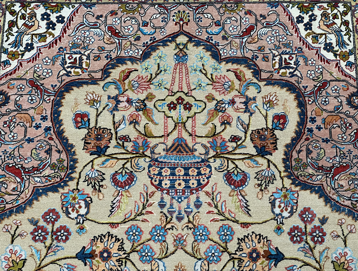 CHINESE SUFF HEREKE ALL SILK MIHRAB PRAYER DESIGN 3.5 X 4.8 - SOLD - Image 4