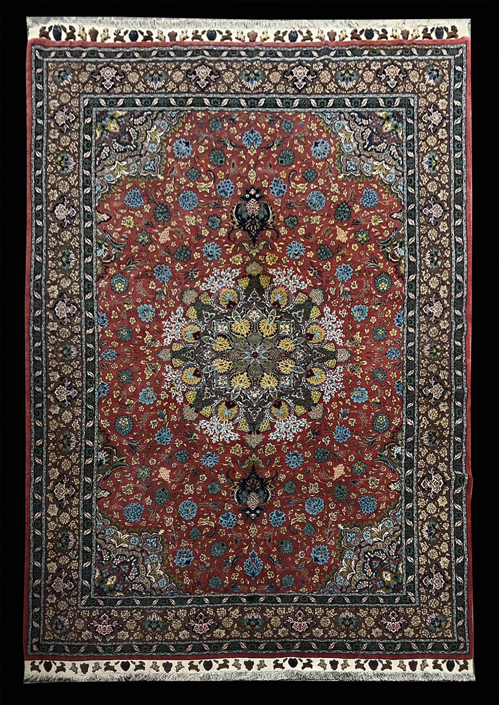 PERSIAN VINTAGE TABRIZ NEZAM SIGNED SAMADI 8 X 11.9