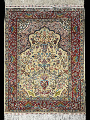 CHINESE SUFF HEREKE ALL SILK MIHRAB PRAYER DESIGN 3.5 X 4.8 - SOLD