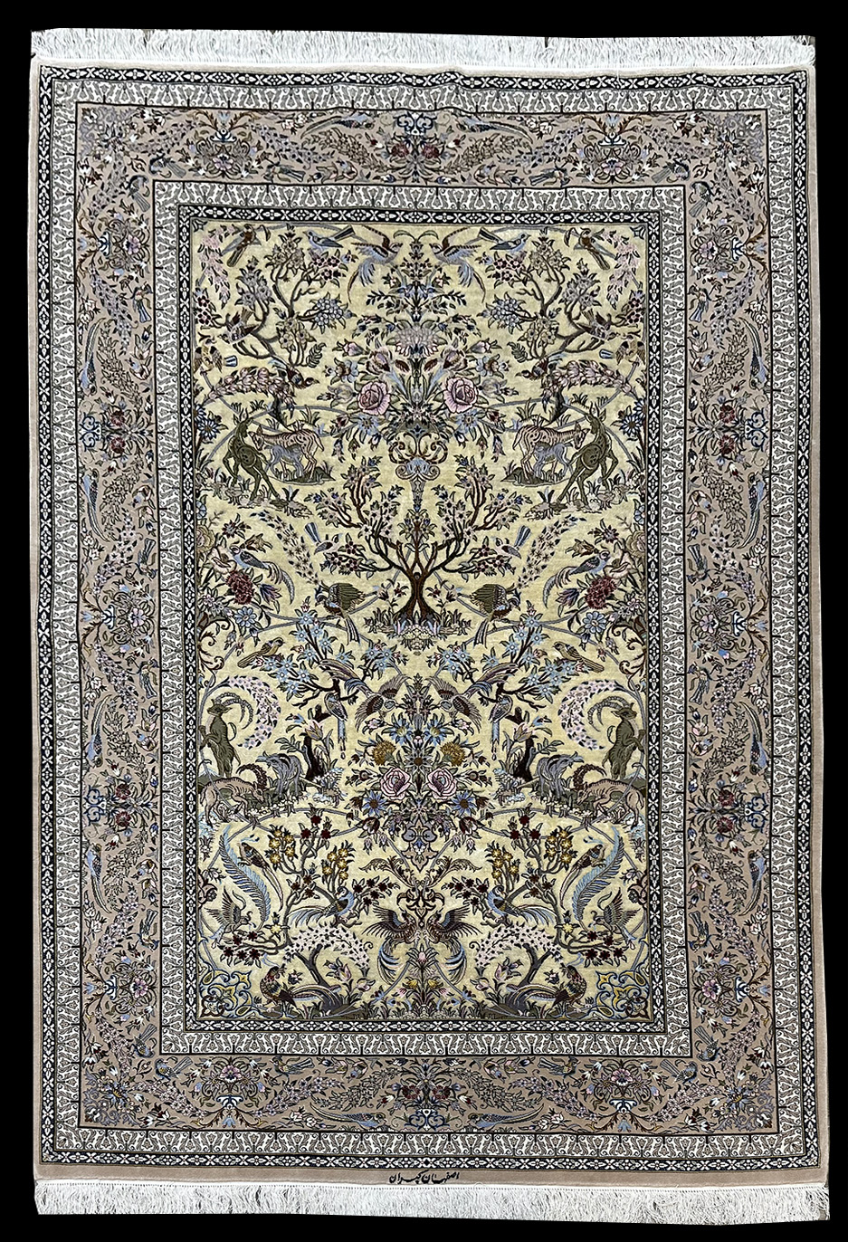 PERSIAN VINTAGE ISFAHAN MIHRAB DESIGN 4.11 X 7.6 - SOLD