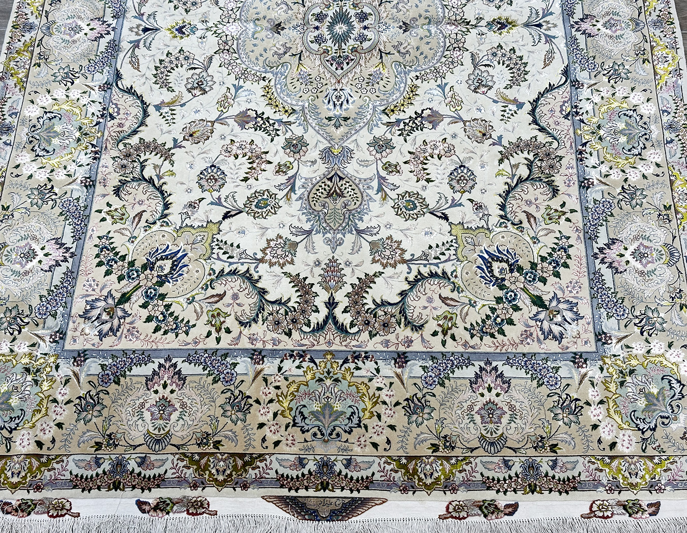 PERSIAN VINTAGE TABRIZ FRENCH AUBUSSON DESIGN 5 X 7 - Image 2