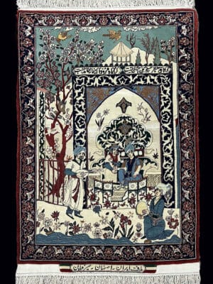 A VERY FINE PICTORIAL PERSIAN VINTAGE ISFAHAN SEIRAFIAN 2.4 X 3.10 - SOLD -