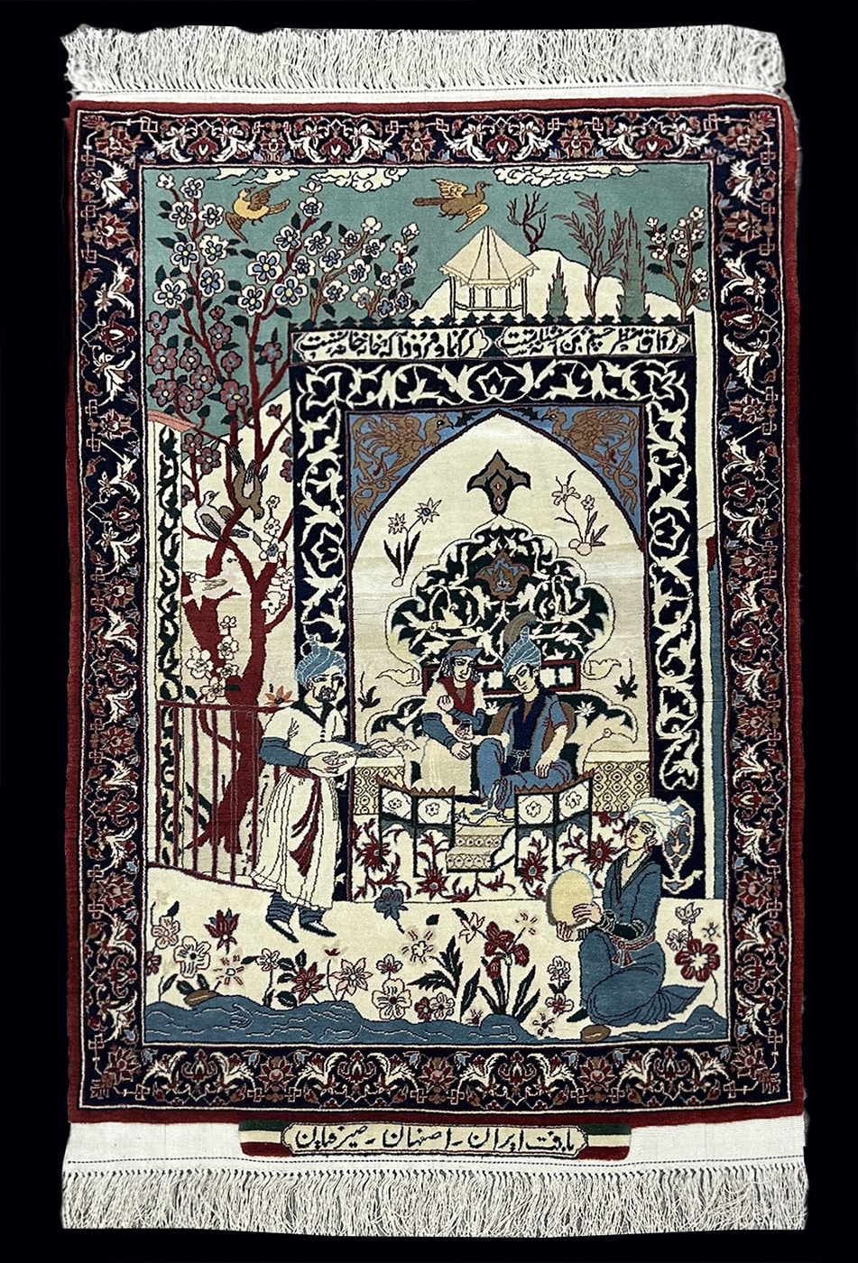 A VERY FINE PICTORIAL PERSIAN VINTAGE ISFAHAN SEIRAFIAN 2.4 X 3.10 - SOLD -