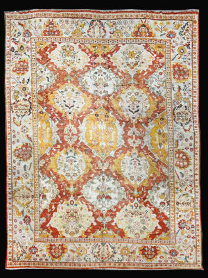 A TURKISH ANTIQUE OUSHAK EMBASSY SIZE 13.3 X 18.9