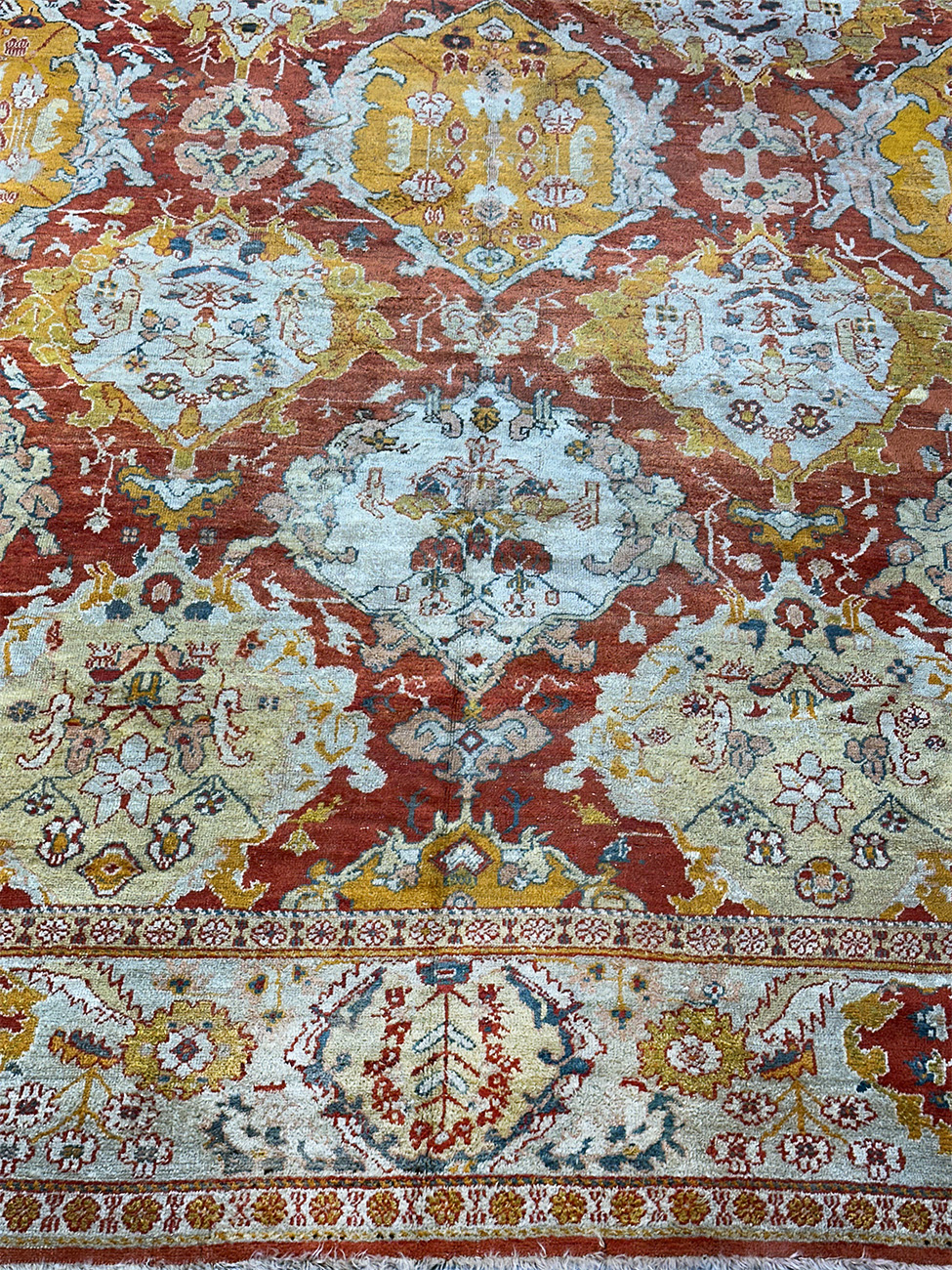 A TURKISH ANTIQUE OUSHAK EMBASSY SIZE 13.3 X 18.9 - Image 4