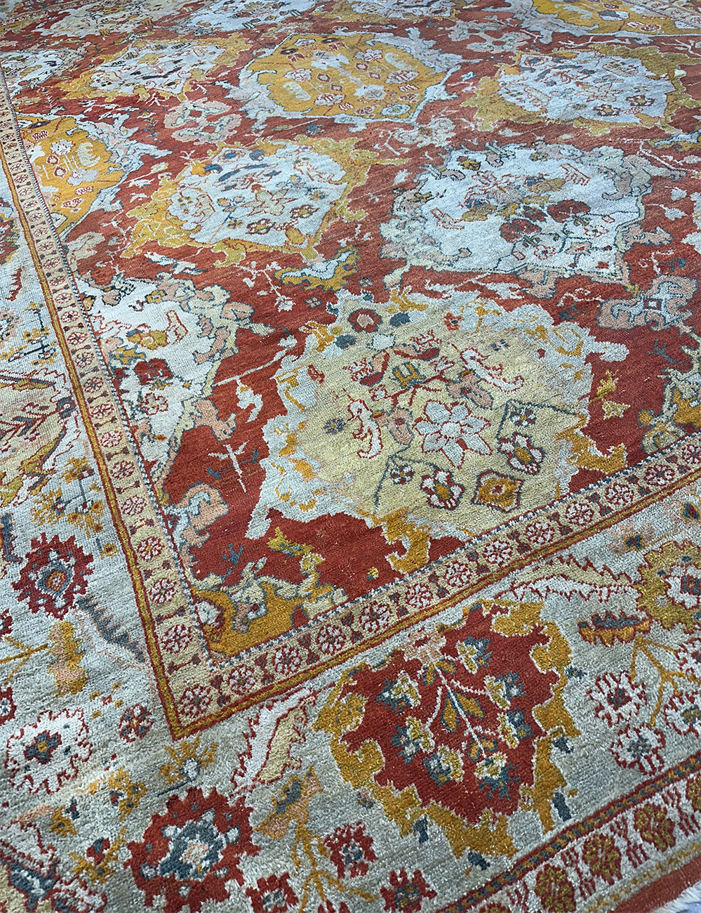 A TURKISH ANTIQUE OUSHAK EMBASSY SIZE 13.3 X 18.9 - Image 6