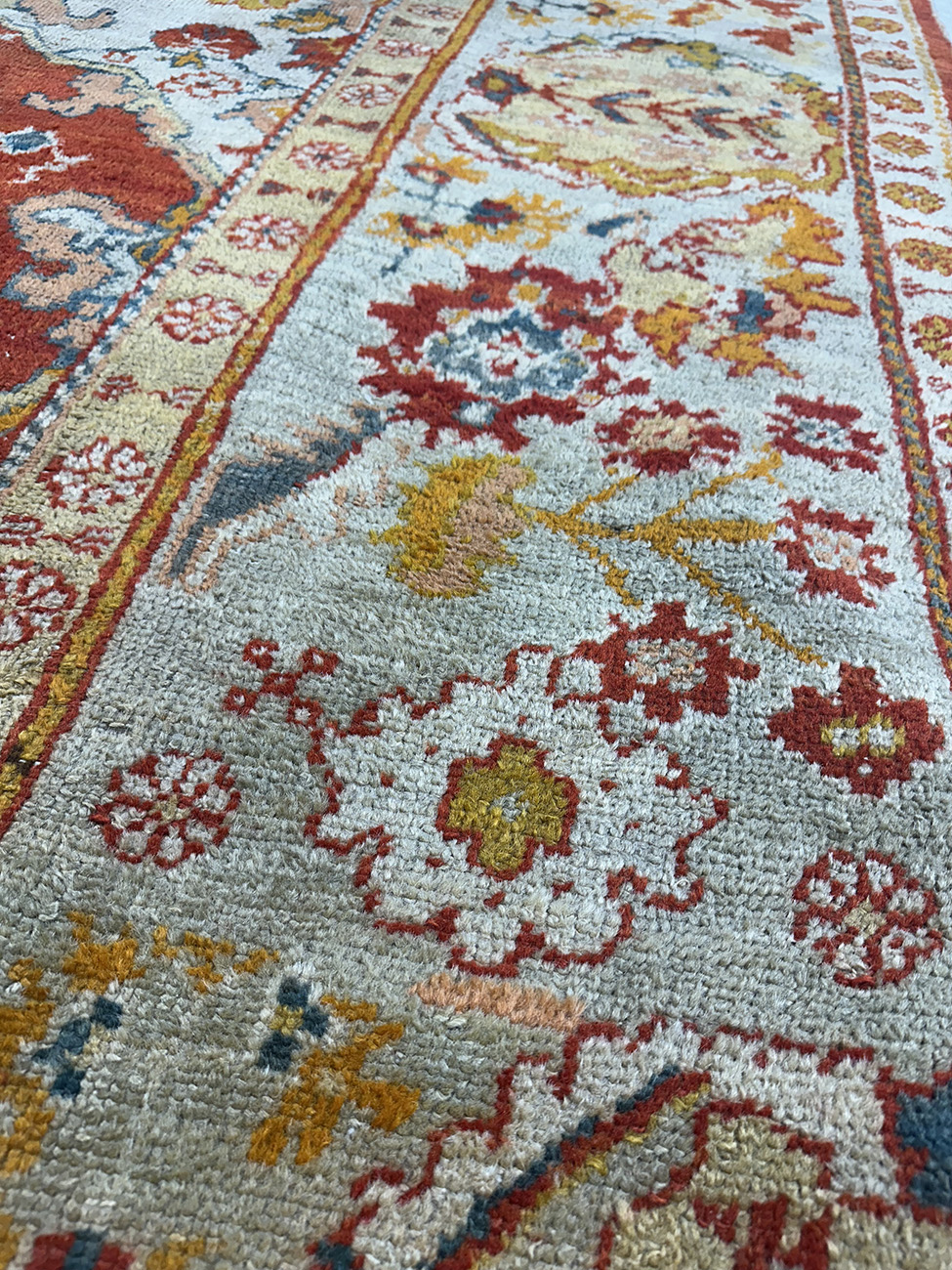 A TURKISH ANTIQUE OUSHAK EMBASSY SIZE 13.3 X 18.9 - Image 9