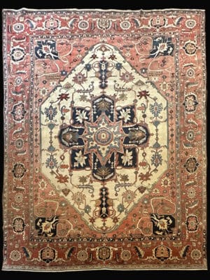 PERSIAN ANTIQUE HERIZ SERAPI 11.9 X 14.9