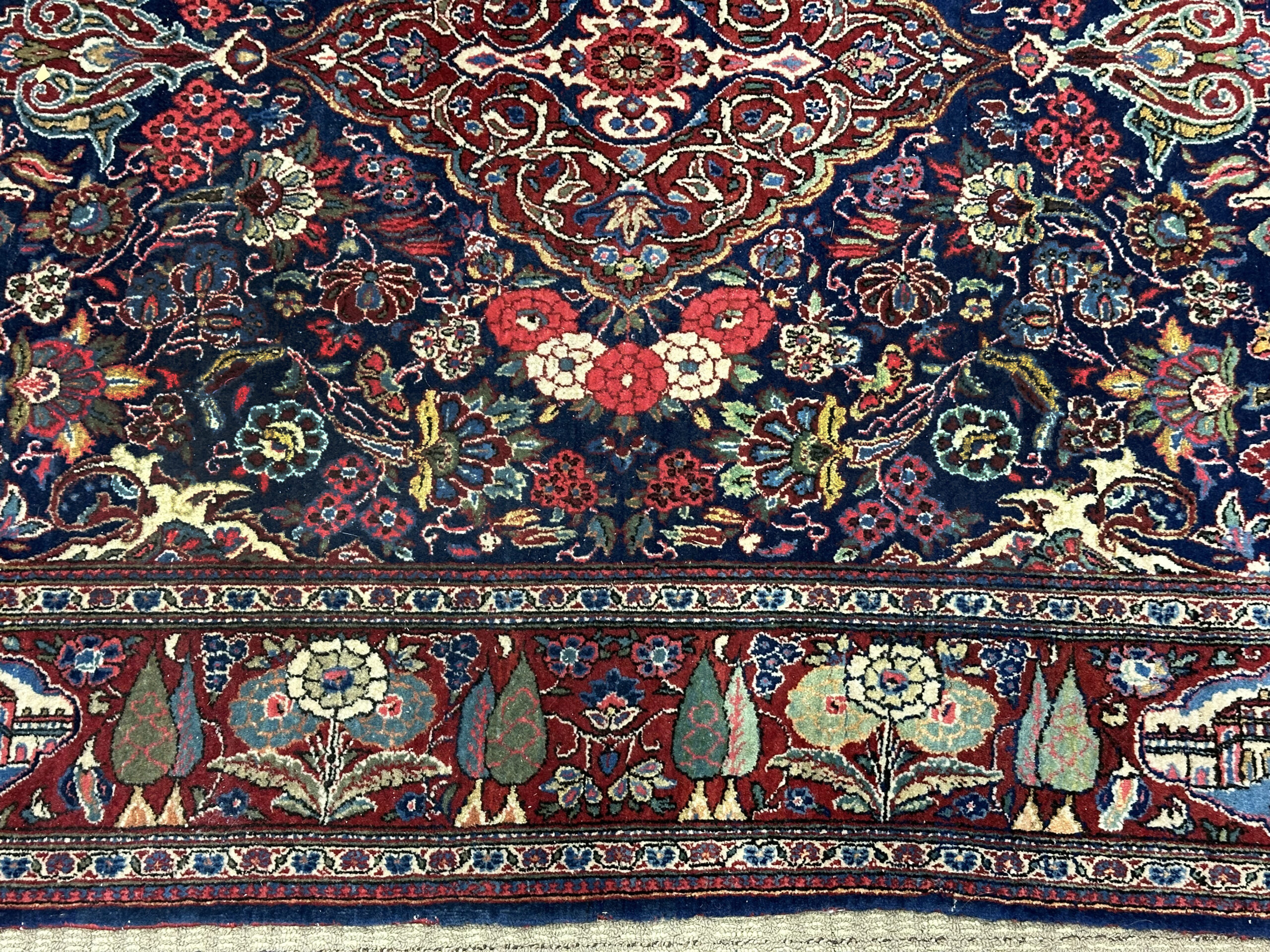 PERSIAN VINTAGE KASHAN PICTORIAL 4.3 X 7.1 - Image 3